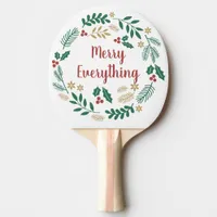 Holly Berry Pine Wreath Merry Everything Photo Ping Pong Paddle