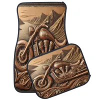 Scenic Leather-Style Motorcycle Art Car Floor Mat