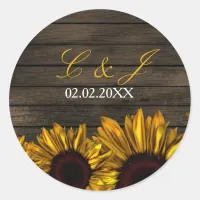 Rustic Country Sunflowers Barn Wood  stickers