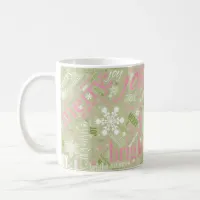 Christmas Text and Snowflake Pattern Pink ID257 Coffee Mug