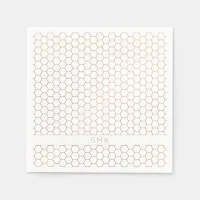 Modern Copper Rose Gold Foil Hexagon Monogram Napkins