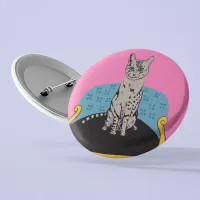 Cat on a chair pin badge cat lovers gift