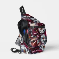 Maroon and white Floral arrangement | Sling Bag