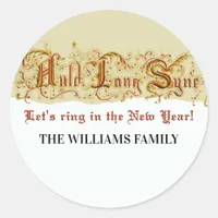 New Year's Eve Celebration Auld Lang Syne Party Classic Round Sticker