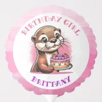 Otter Themed Birthday Girl Balloon