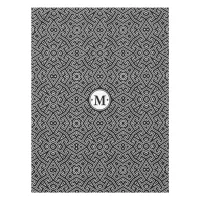 Geometric Pattern Monogram Black and White ID149 Tablecloth