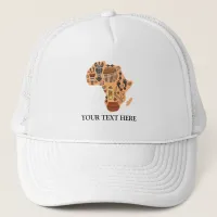 Map of Africa with African Culture Heritage Trucker Hat