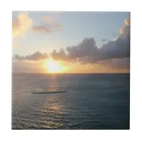 Aruba Scenic Sunset over the Caribbean Sea Ceramic Tile