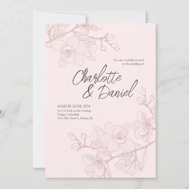 Pink Orchid Moments | Wedding Invitation