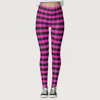 Hot Pink Rustic Buffalo Plaid Lumberjack Check Leggings