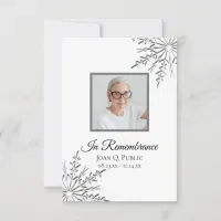 Elegant Winter Snowflake Funeral Sympathy Thank You Card