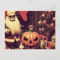 Retro Christmas meets Halloween Horror Postcard