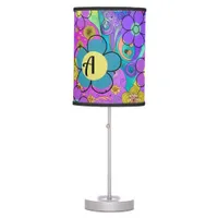 Boho Colorful Flower Print Table Lamp