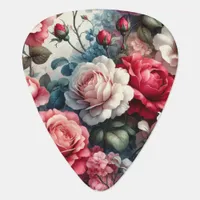 Timeless Rose Floral Charm Guitar Pick