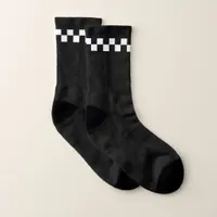 Police Black and White Checkerboard Fun Socks