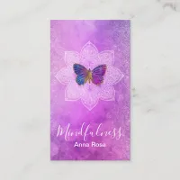 ** Yoga Meditation Mindfulness Mandala Butterfly Business Card