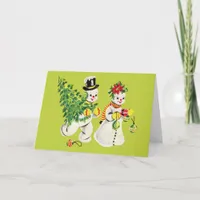 Retro Snowmen Card