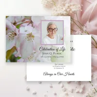 White Pink Crab Apple Flowers Celebration of Life Invitation