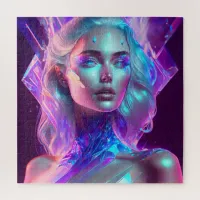 Gorgeous Ai Art Pretty Icy Glass like Woman Jigsaw Puzzle