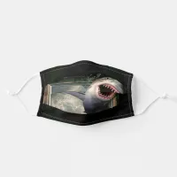 Great White Shark on the Move Breaking Out, ZKOA Adult Cloth Face Mask