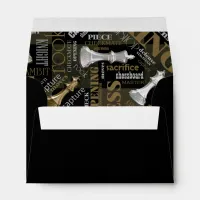 Chess Terms and Pieces Silver and Gold ID784 Envelope