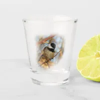 Cute Hopeful Black-Capped Chickadee Songbird Shot Glass