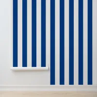 Blue White Colorful Nautical Stripe Pattern Wallpaper