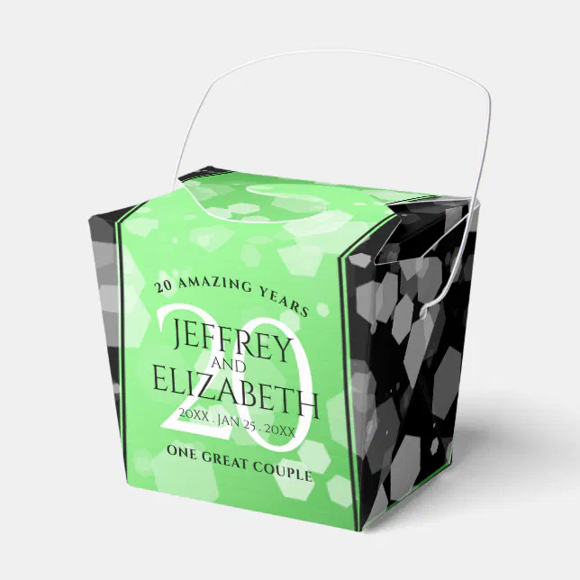 Elegant 20th Emerald Wedding Anniversary Favor Boxes