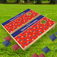 Family Reunion Red White Blueberry Fourth of July Cornhole Set