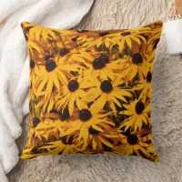 Elegant Floral Rudbeckia Black-Eyed Susans Throw Pillow