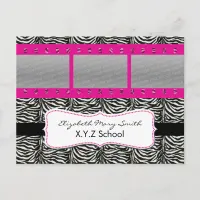 chic pink triple photo film Graduation Invitation