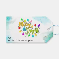 *~* PHOTO Merry AP44 colorful Christmas Gift Tags