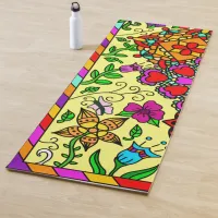 Colorful  Mandalas and Flowers   Yoga Mat