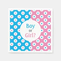 Boy or Girl? Pink & Blue Polka-Dot Gender Reveal Napkins