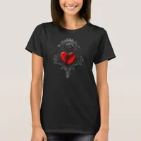 Red Goth Heart Dark Ladies T-Shirt