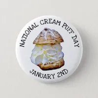 National Cream Puff Day January 2nd Button