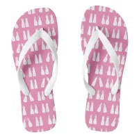 Scuba Girl Cute Pink and White Patterned Flip Flops