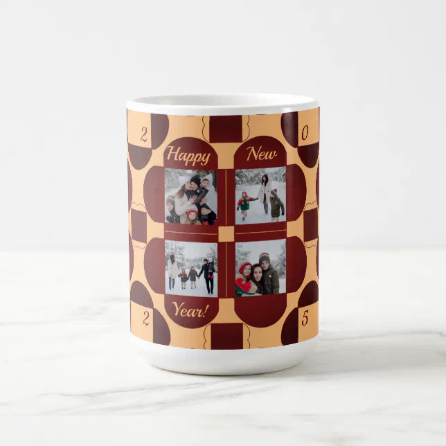 Geometric colorfulframes - 4 photos happy new year coffee mug