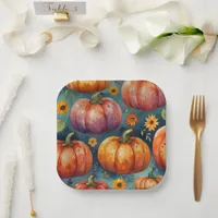 Halloween Pumpkin Vibes designer  Paper Plates