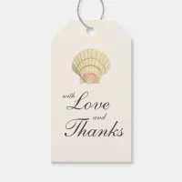 Vintage Scallop Single Seashell Wedding Gift Tags