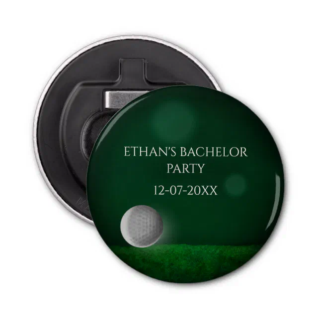 Green golf ball golfing bachelor party  bottle opener