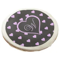 Fun and Flirty Pink Hearts Personalized  Sugar Cookie