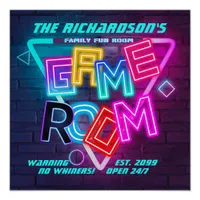 Colorful Family Game Room, No Whiners, Open 24/7 Poster