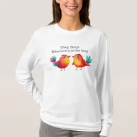 Bird-Themed Baby Shower Cute Watercolor T-Shirt