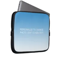 Custom Personalize Photo Art Name Text Blue 10" Laptop Sleeve