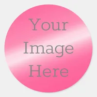 Create Your Own Metallic Hot Pink Faux Foil Classic Round Sticker