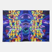 Abstract cubes purple kitchen towel