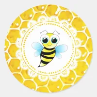 Baby Shower Cute Honeybee Honeycomb Stickers