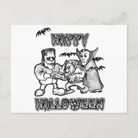 Funny Monsters - Halloween Postcard