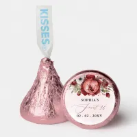 Elegant Modern Burgundy Blush Floral Sweet 16 Hershey®'s Kisses®